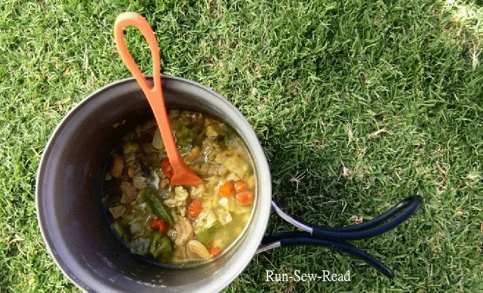 Curry rice chicken soup from Backpacking Chef